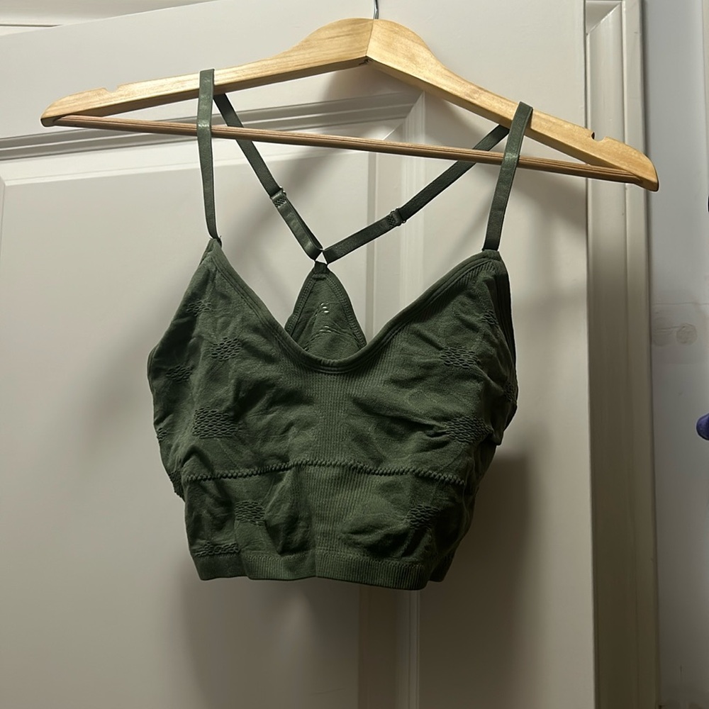 SHEIN green crop cami spaghetti straps bralette (never been worn)